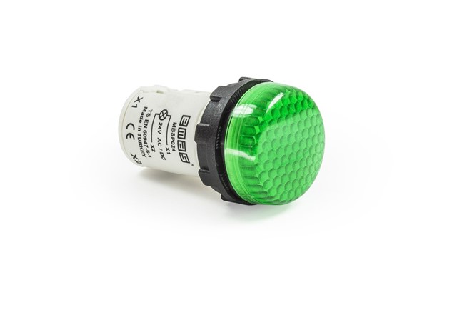 MB Serisi Plastik LED'li 24V AC/DC Yeşil 22 mm Sinyal